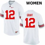 NCAA Ohio State Buckeyes Women's #12 Doran Grant White Nike Football College Jersey OBM3045QF